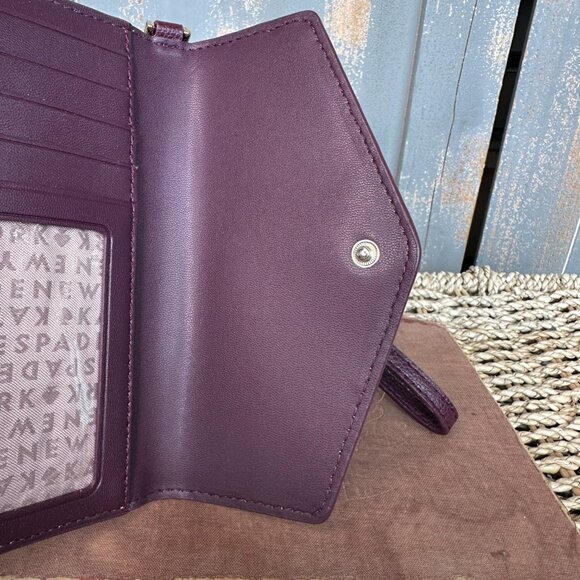Kate Spade Laurel Way Glitter iPhone Wristlet Deep Plum NWOT - Picture 12 of 15